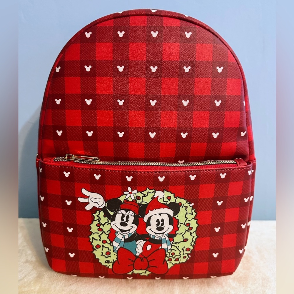 Disney100 Funko Loungefly Mickey & Minnie Mouse Holiday Collection Mini Backpack